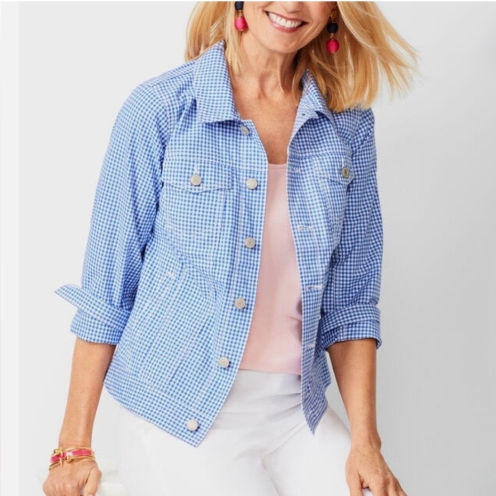 Talbots Blue Gingham Women's Jacket